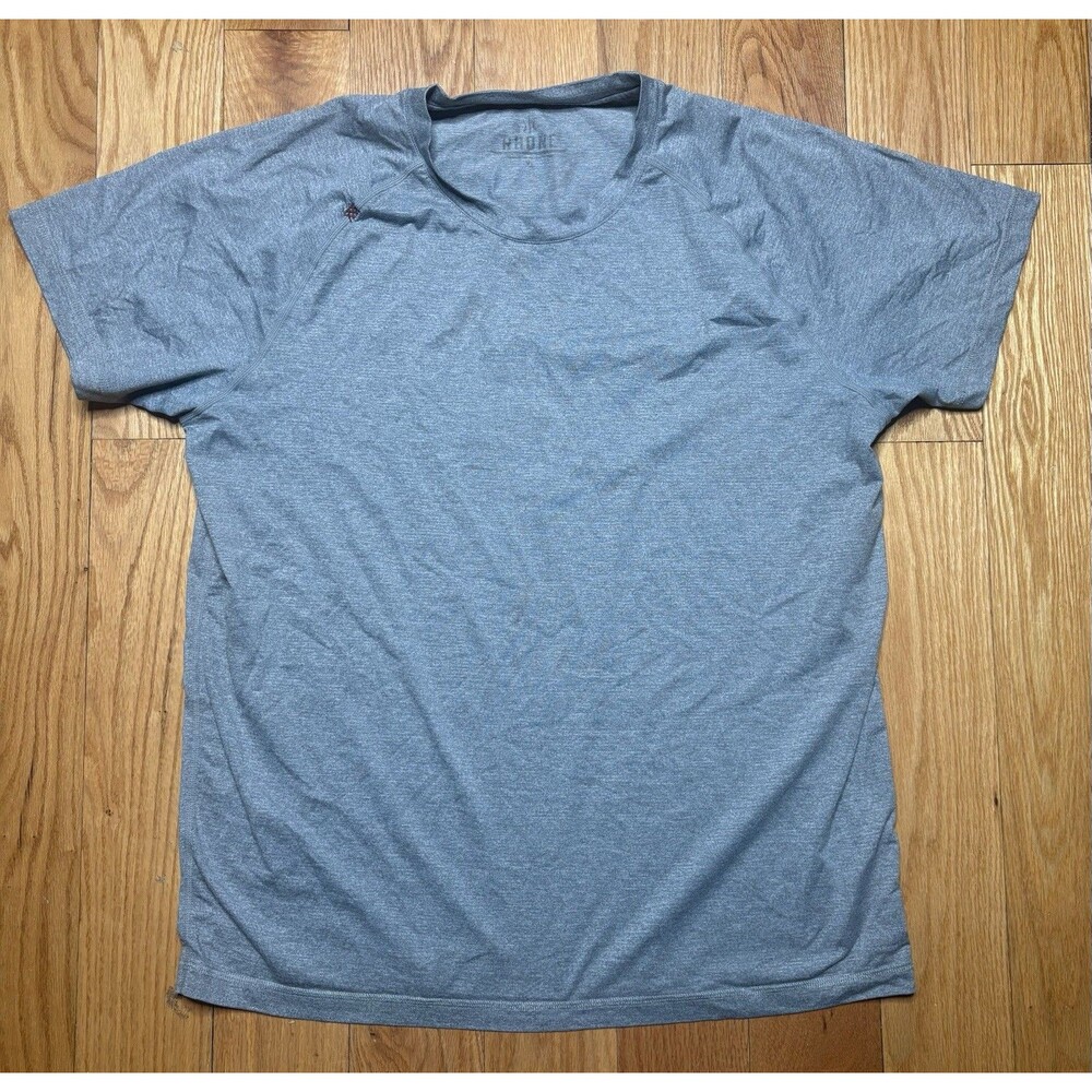 Rhone Reign Mens Short Sleeve Training Tee Gray Raglan Performance Shirt XL